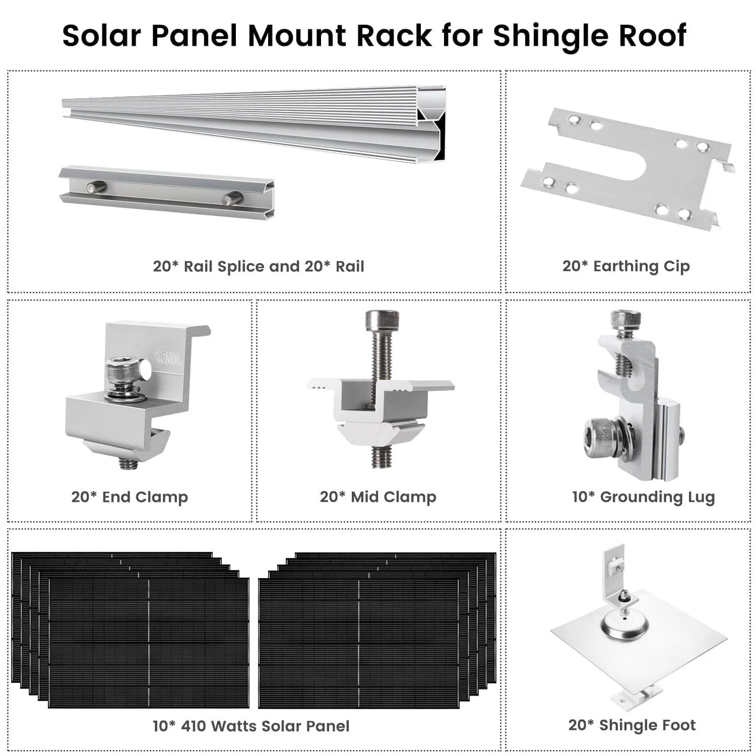 410 Watt Monocrystalline Solar Panel (10 Pack) With Solar Panel Mount Rack - Image 10