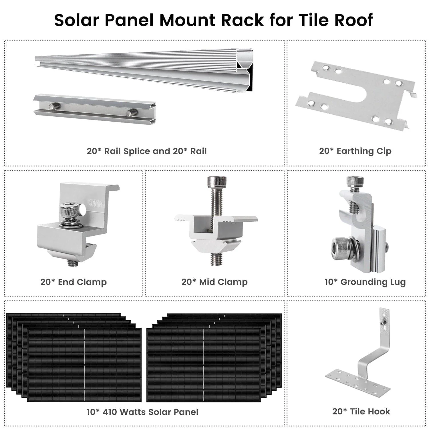 410 Watt Monocrystalline Solar Panel (10 Pack) With Solar Panel Mount Rack - Image 11