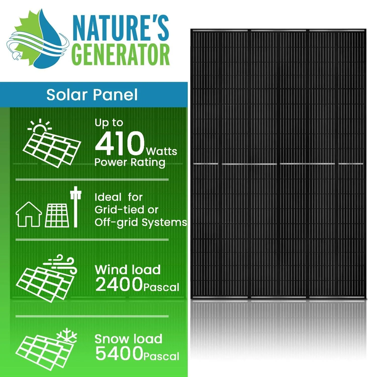 410 Watt Monocrystalline Solar Panel (2 Pack) - Image 2