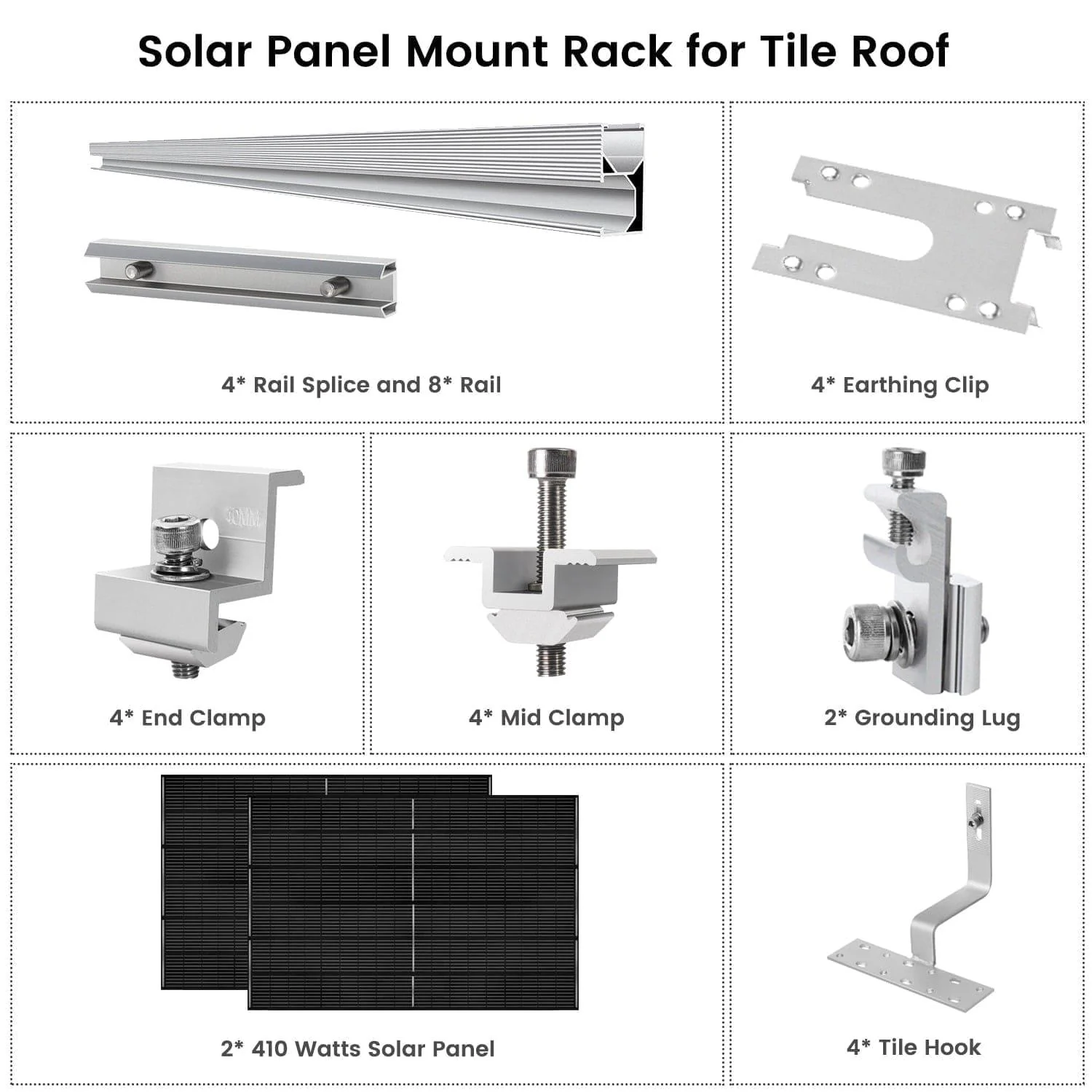 410 Watt Monocrystalline Solar Panel (2 Pack) With Solar Panel Mount Rack - Image 11