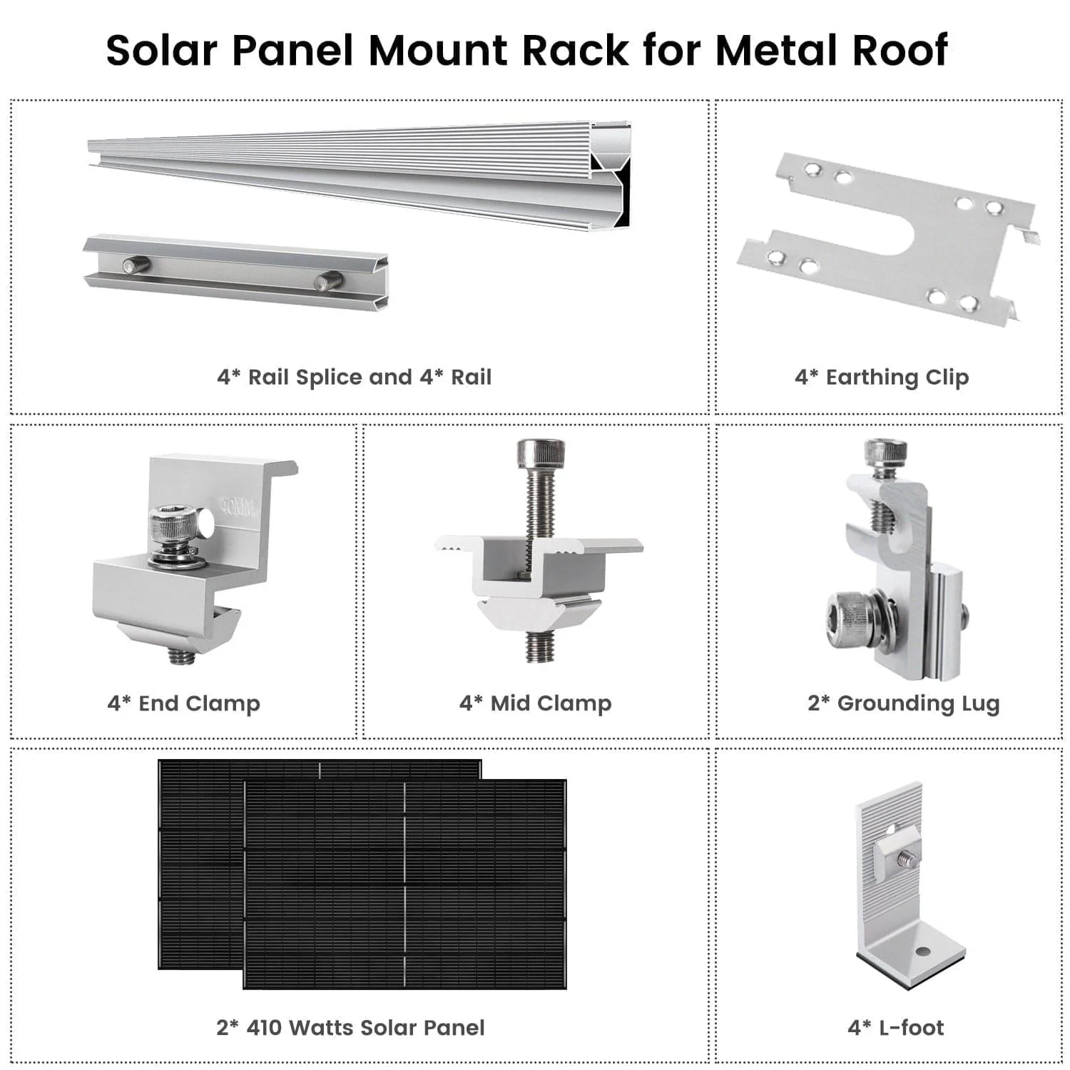 410 Watt Monocrystalline Solar Panel (2 Pack) With Solar Panel Mount Rack - Image 9