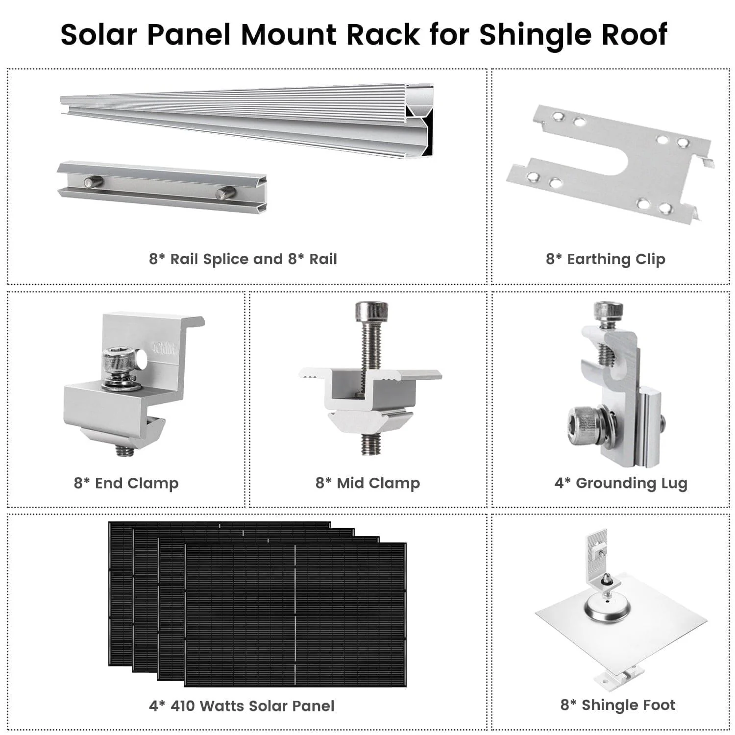 410 Watt Monocrystalline Solar Panel (4 Pack) With Solar Panel Mount Rack - Image 10