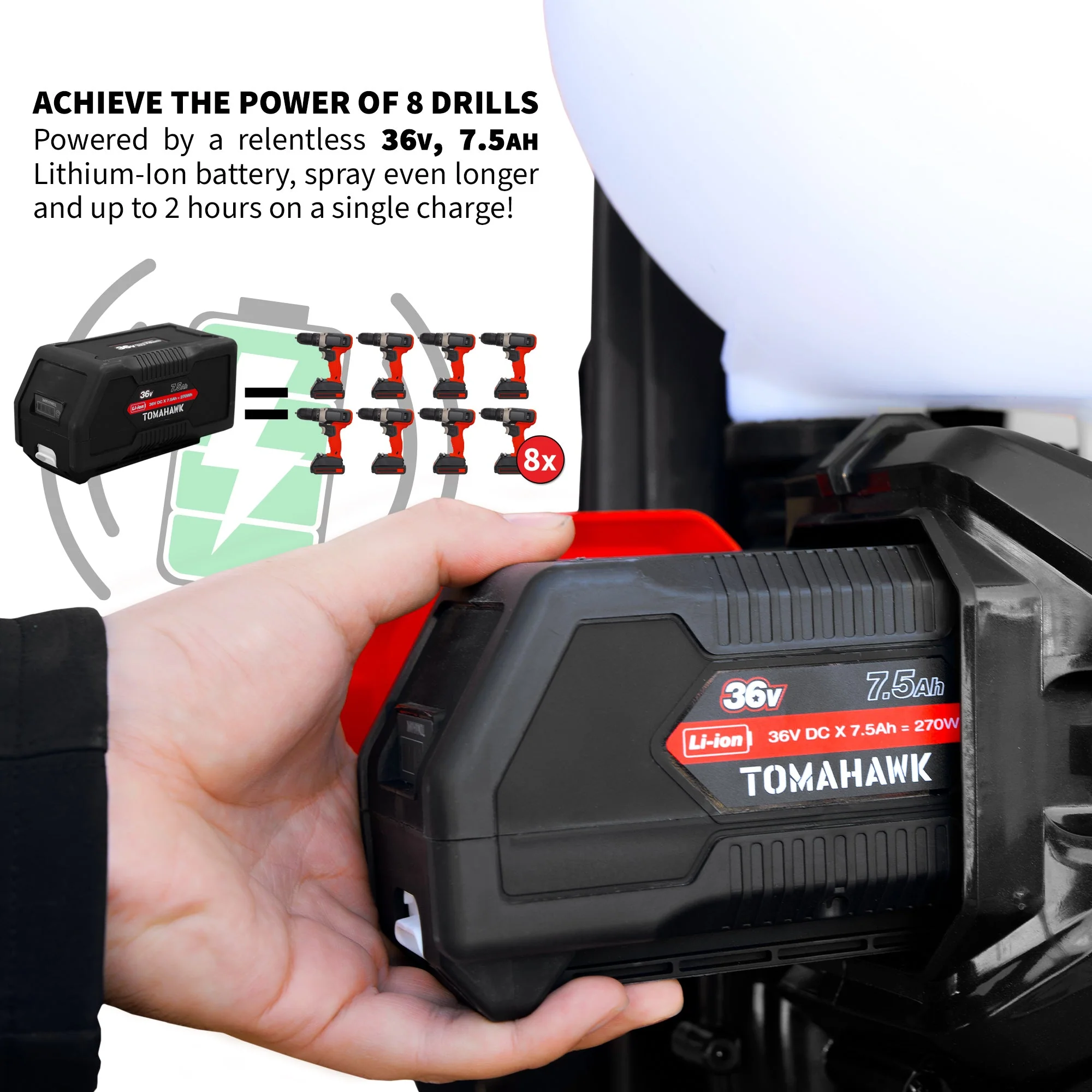 42V 3A Charging Station for 36V Lithium-Ion Tomahawk Battery Mosquito Fogger - Image 4