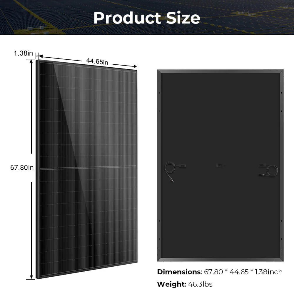 440W Mono Black N-Type Solar Panel UL61730 CEC Listed - Image 3