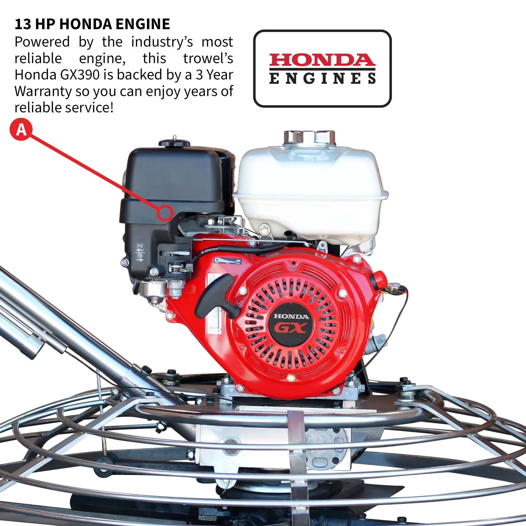 46" Concrete Power Trowel 13HP Honda with Float Pan Cement Finishing Tool - Image 5