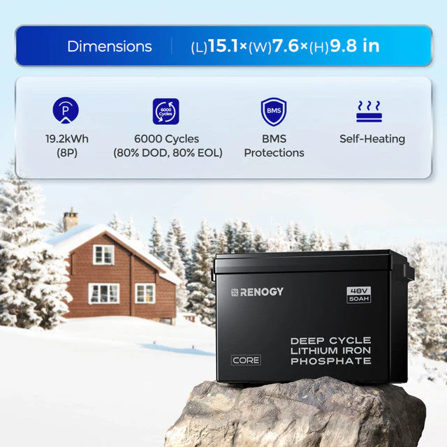 48V 50Ah Smart Lithium Iron Phosphate Battery w/Self-heating (SC) - Image 2