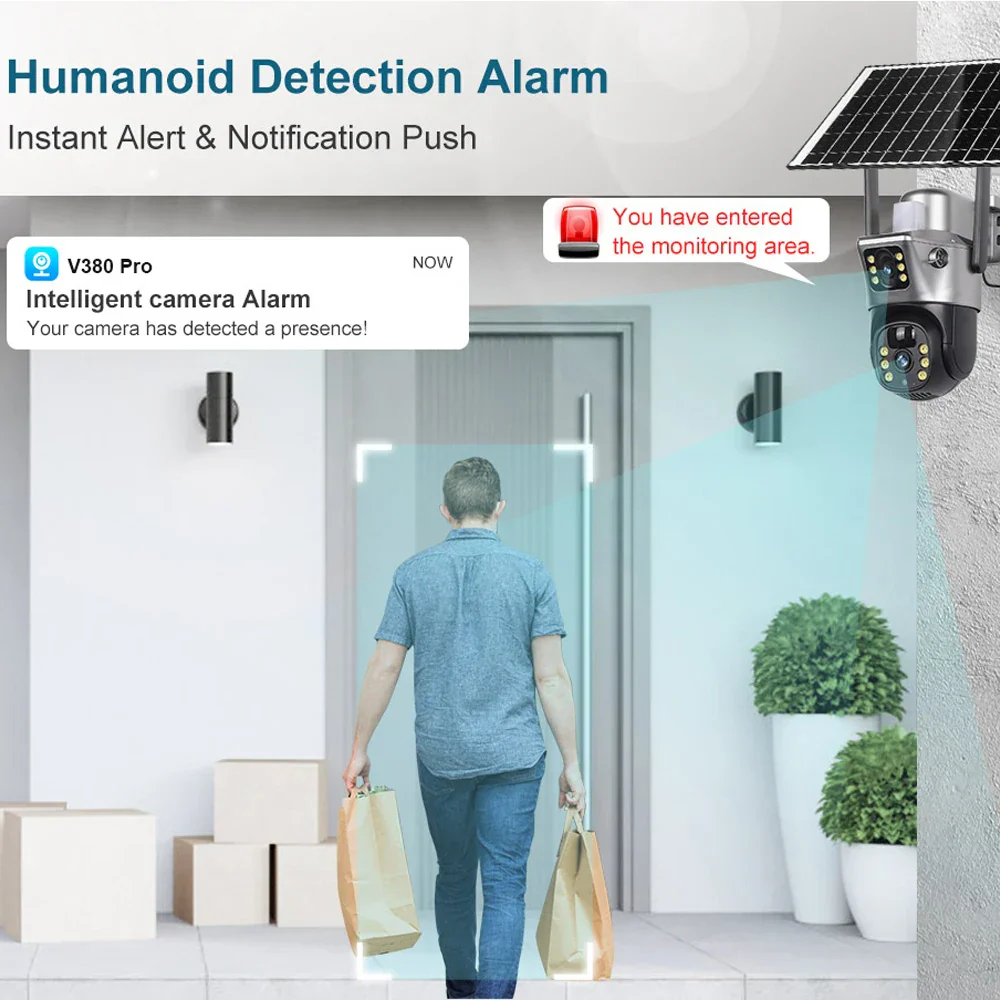 4G WiFi Solar Security Camera Dual Lens 8MP 4K PIR Night Vision Outdoor CCTV - Image 6