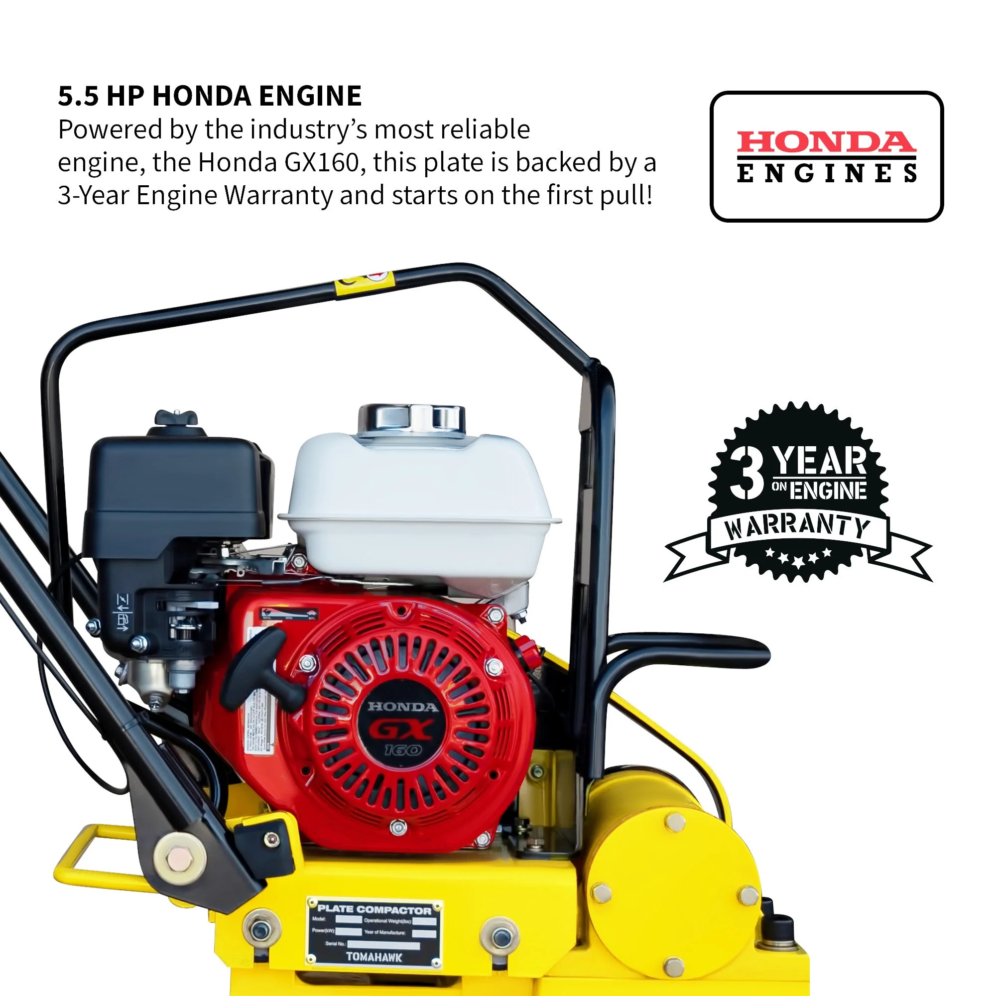 5.5 HP Honda Paver Roller Compactor 17x12 for Pavers, Bricks, Stone, Sand Compaction - Image 2