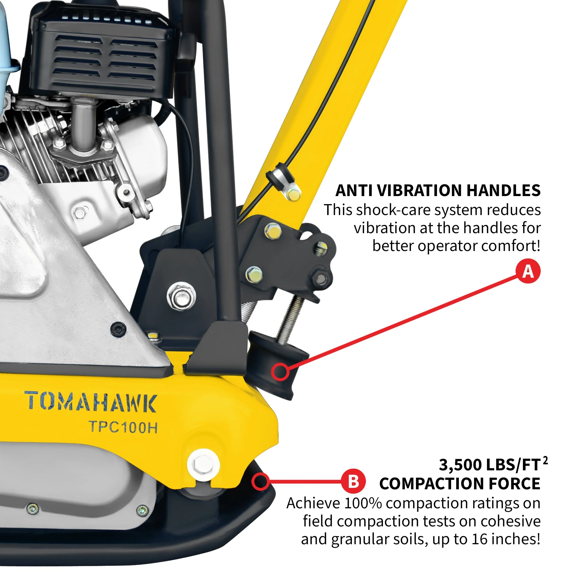 5.5 HP Honda Reverse Plate Compactor 19x14 Plate for Asphalt, Aggregate, Cohesive Soil Compaction - Image 6