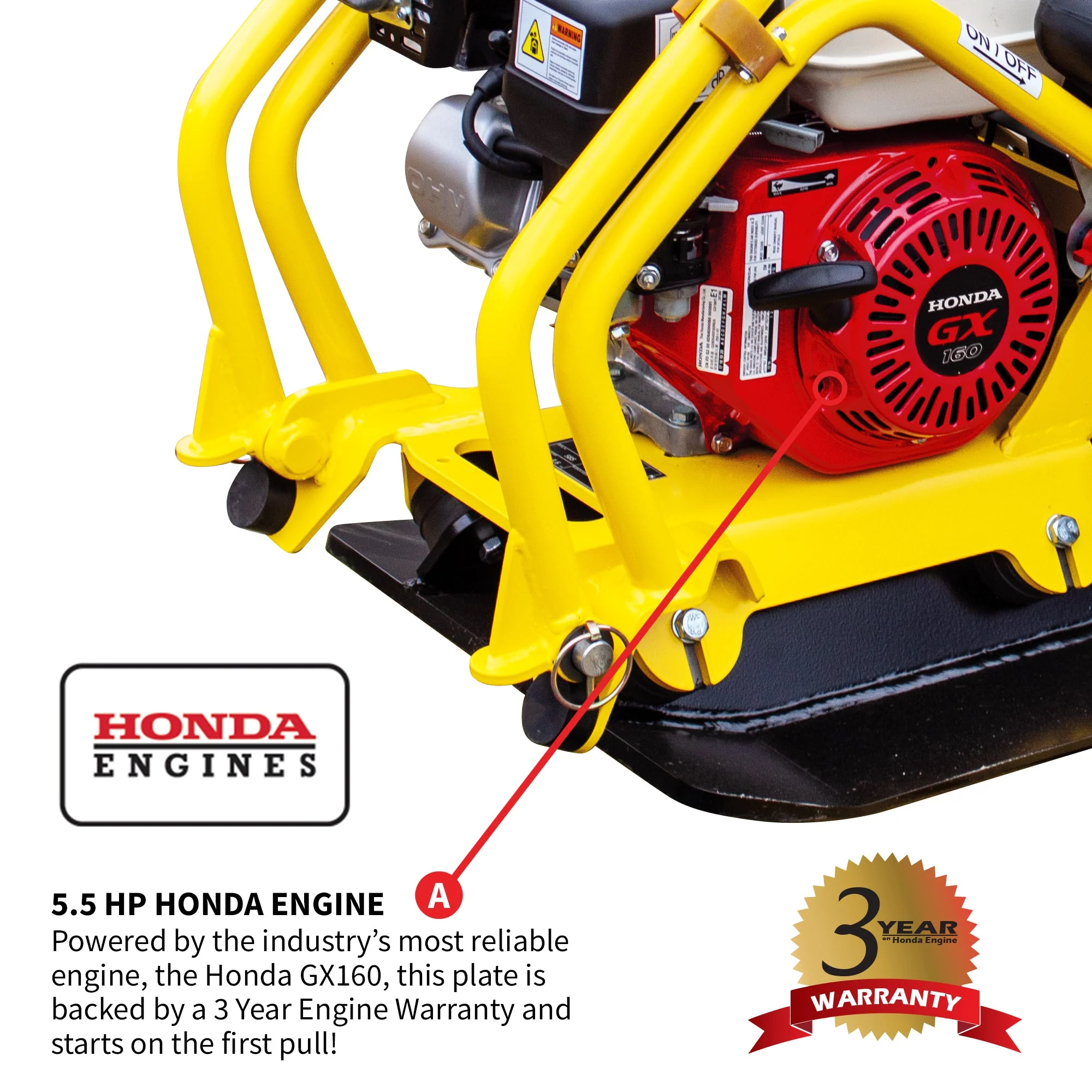 5.5 HP Honda Vibratory Plate Compactor for Asphalt Aggregate Soil Compaction - Image 6