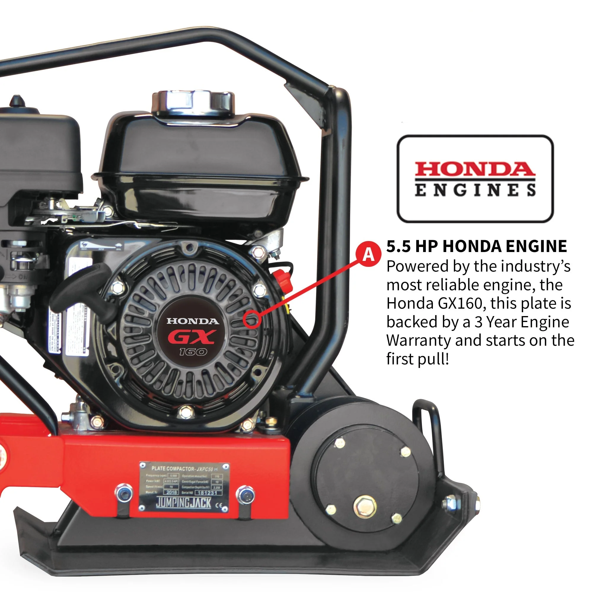 5.5 HP Honda Vibratory Plate Compactor for Soil Compaction Tamper 3 Year Warranty - Image 5