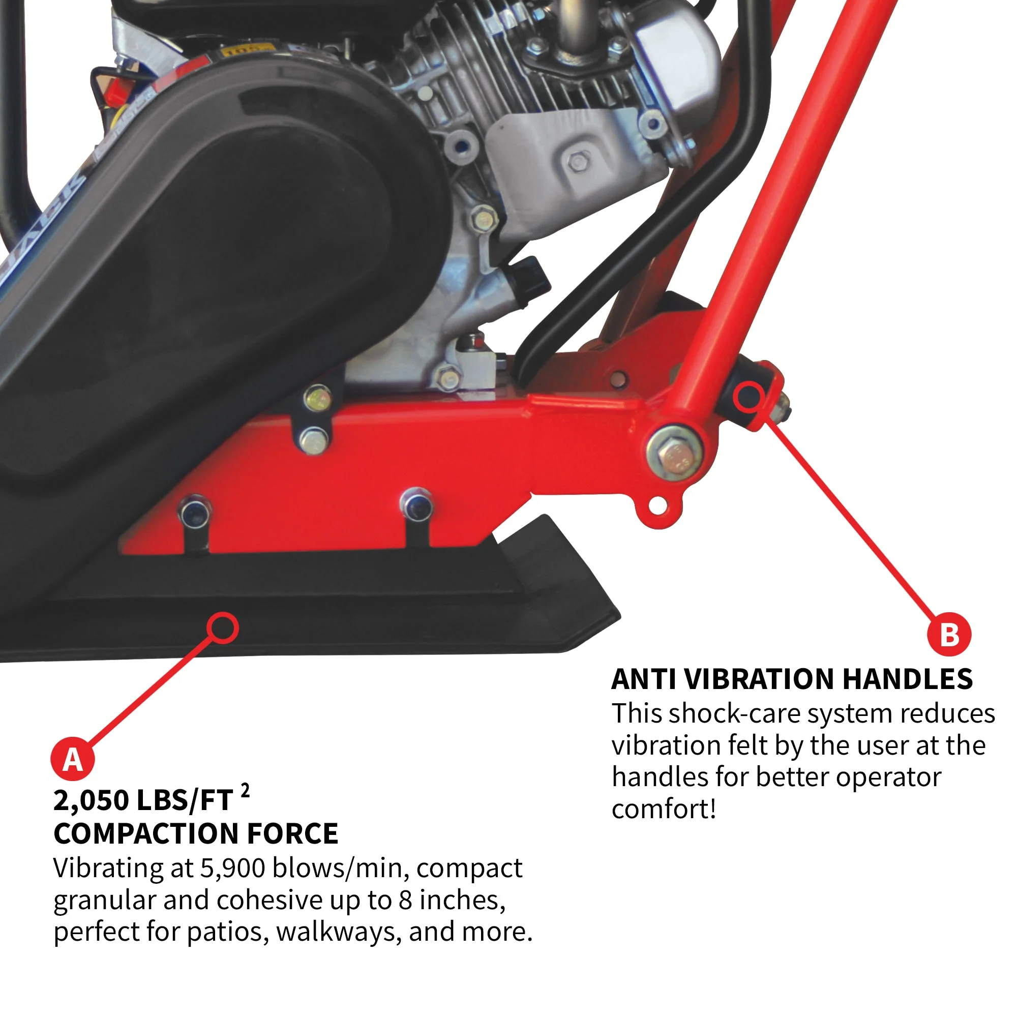 5.5 HP Honda Vibratory Plate Compactor for Soil Compaction Tamper 3 Year Warranty - Image 6