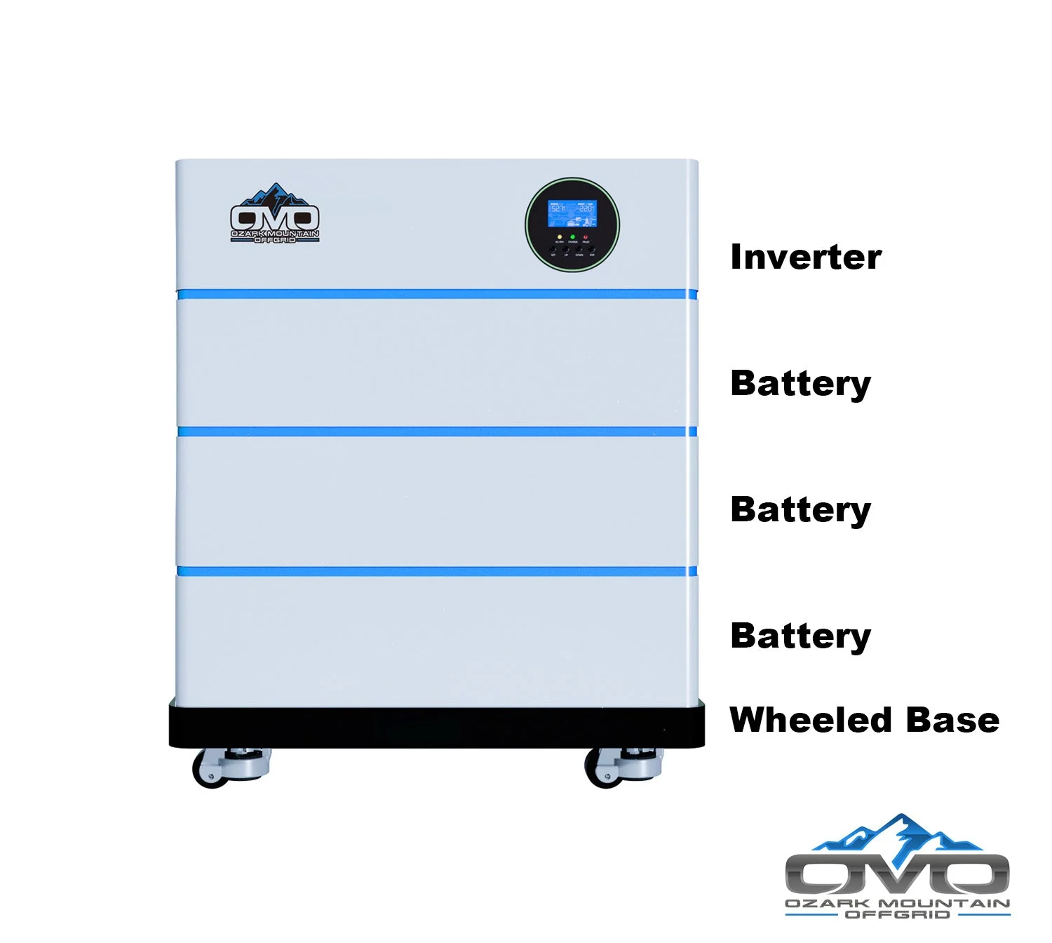 5.5KW OMO All-In-One Customizable Stacking Inverter/Battery System 5500W Inverter + 15.36K Lithium Battery + 5.5KW Solar Roof Mount - Image 2