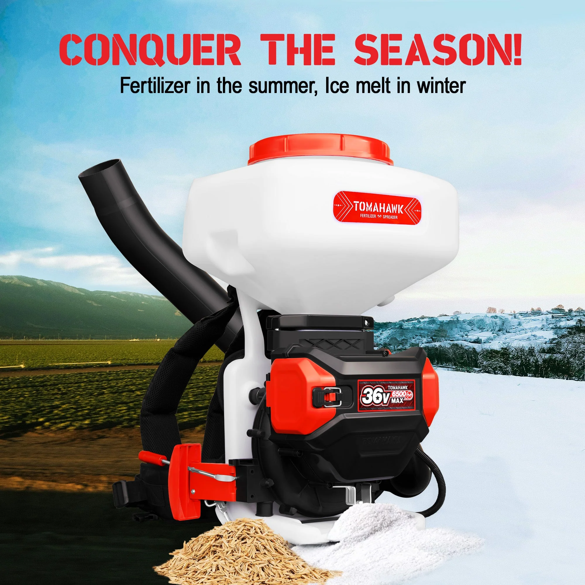 5 Gal Battery-Powered Fertilizer Spreader Broadcast Lawn Seed Ice Melt Salt - Image 3
