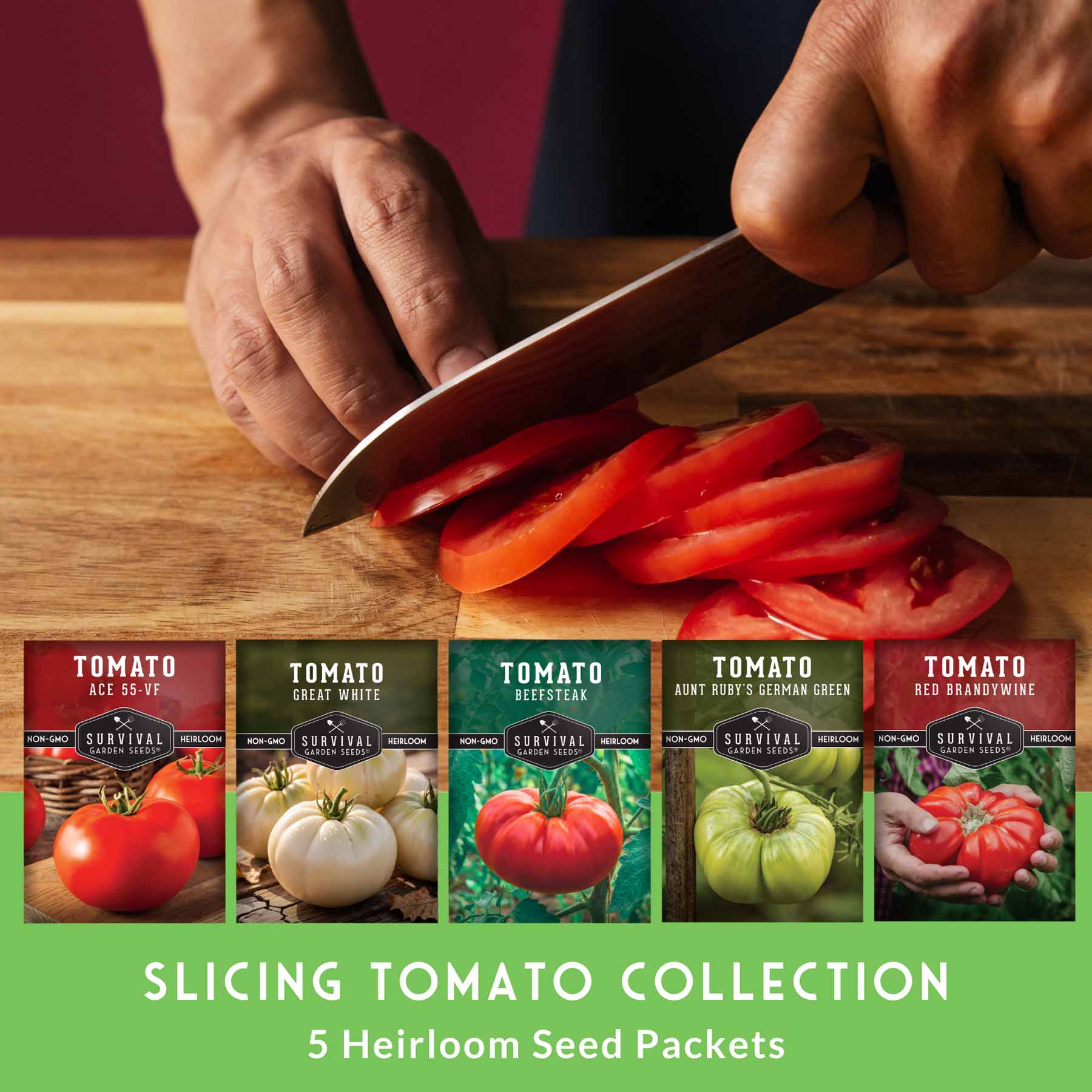 Slicing Tomato Seed Collection – 5 Heirloom & Beefsteak Varieties for Large, Meaty Sandwich Tomatoes - Image 3
