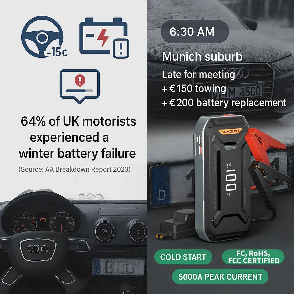 5000A Car Jump Starter 12V Portable Battery Booster Power Bank for Gas Diesel - Image 2