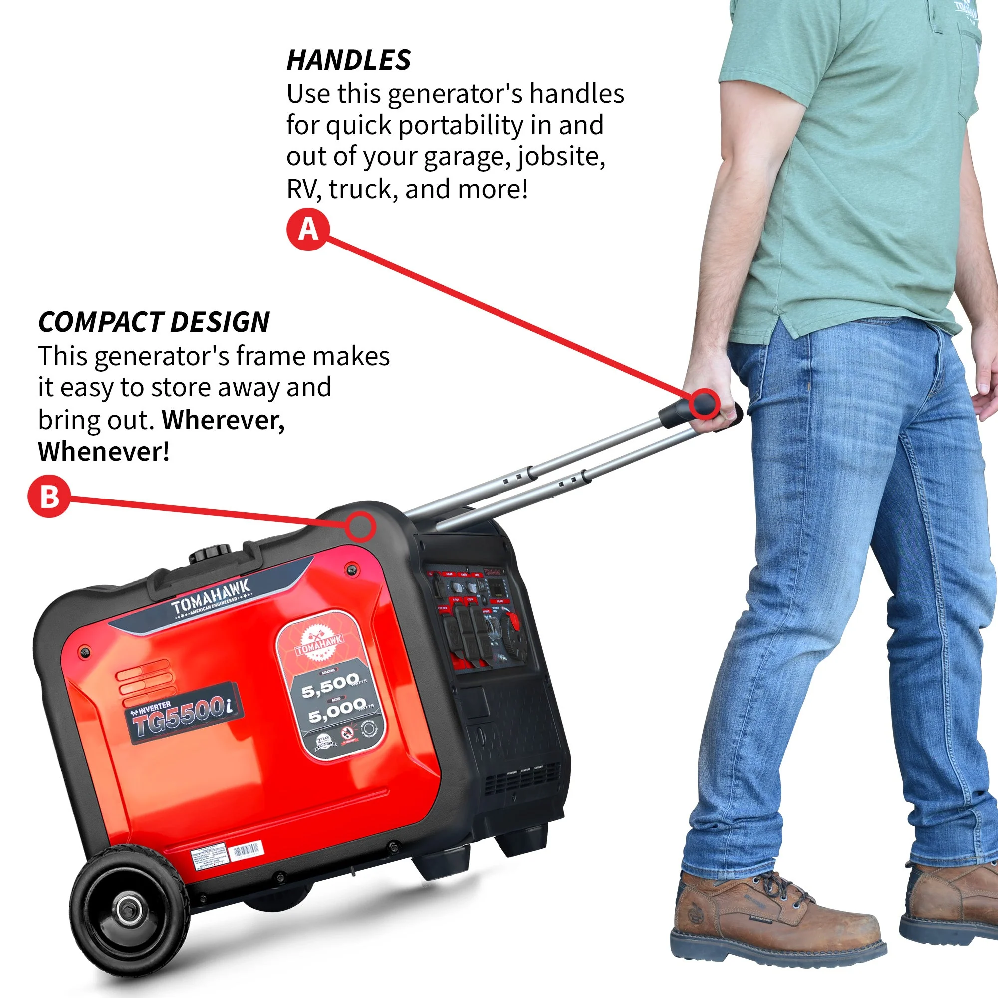 5500 Watt Inverter Generator Super Quiet Portable Gas Power Professional Use - Image 7