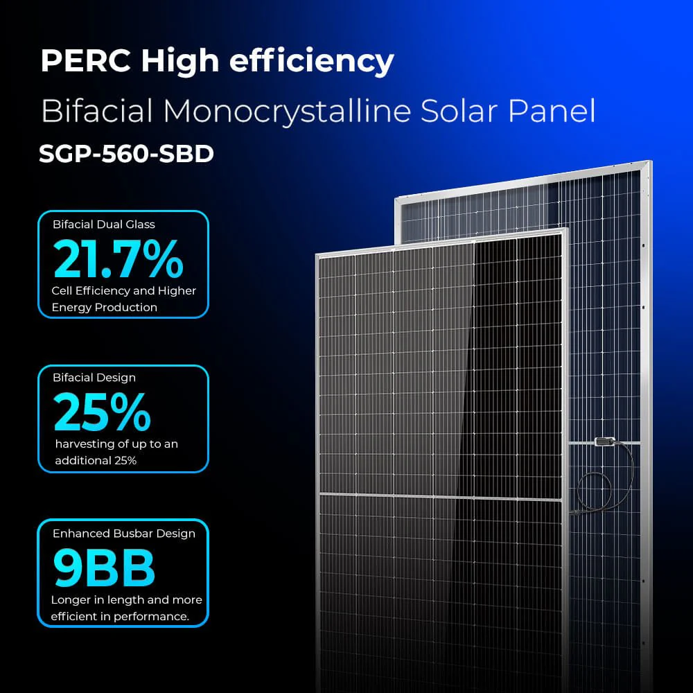 560W Bifacial PERC Solar Panel  | SGP-560-SBD UL61730 Certified by ETL - Image 17
