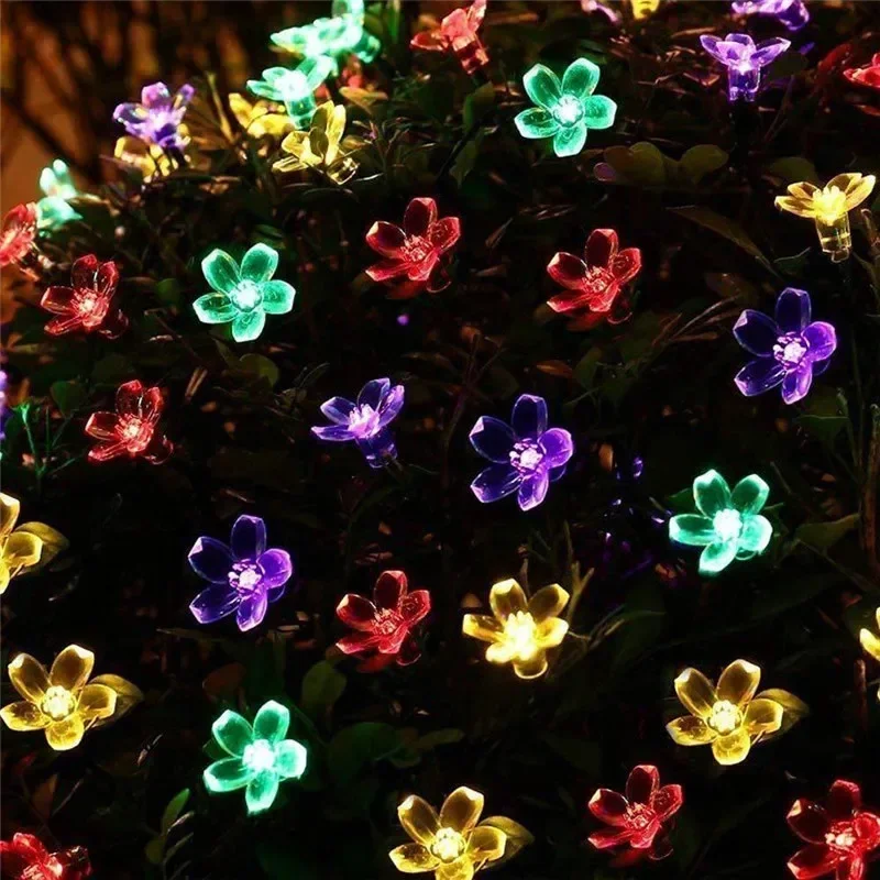 5M 20LED Solar String Lights Cherry Flower Outdoor Waterproof Battery Garden Party - Image 3