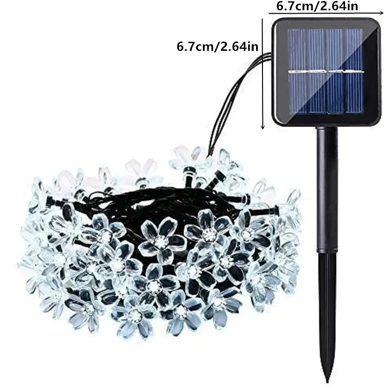 5M 20LED Solar String Lights Cherry Flower Outdoor Waterproof Battery Garden Party - Image 4