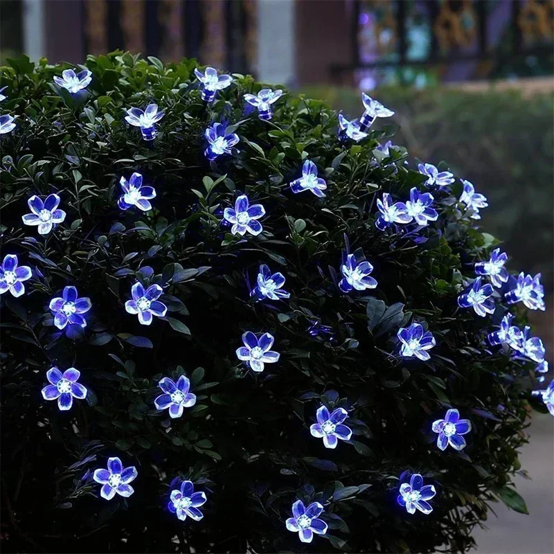 5M 20LED Solar String Lights Cherry Flower Outdoor Waterproof Battery Garden Party - Image 5