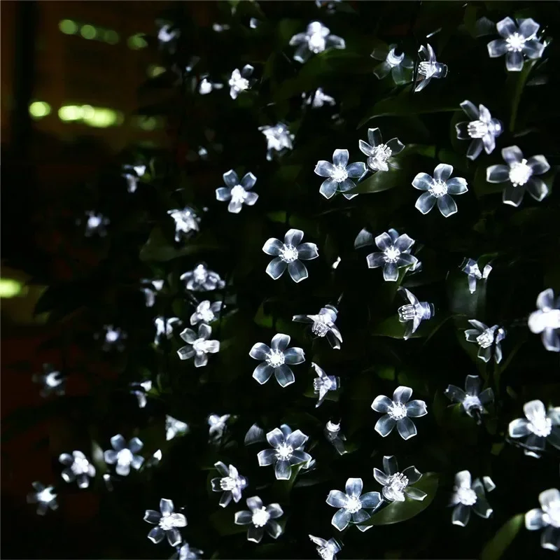 5M 20LED Solar String Lights Cherry Flower Outdoor Waterproof Battery Garden Party - Image 6