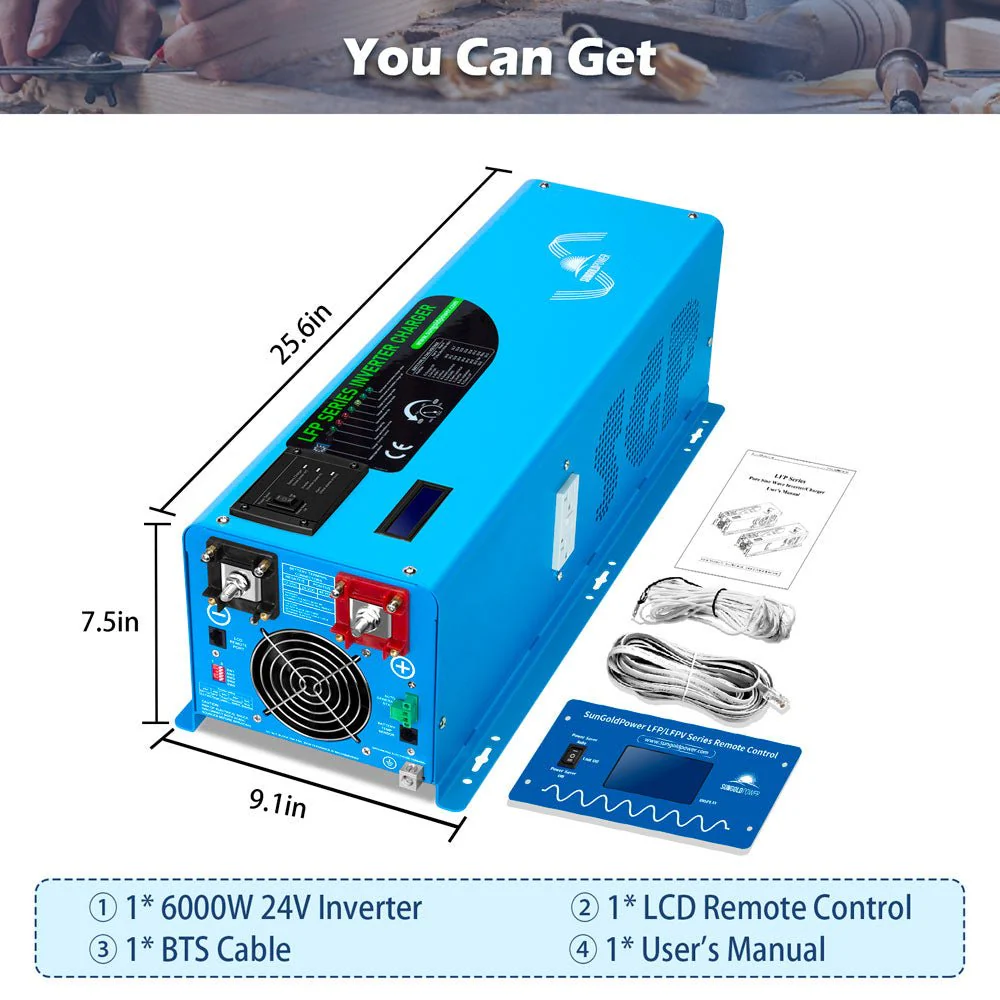6000W DC 24V/ 48V Split Phase Pure Sine Wave Inverter With Charger - Image 17