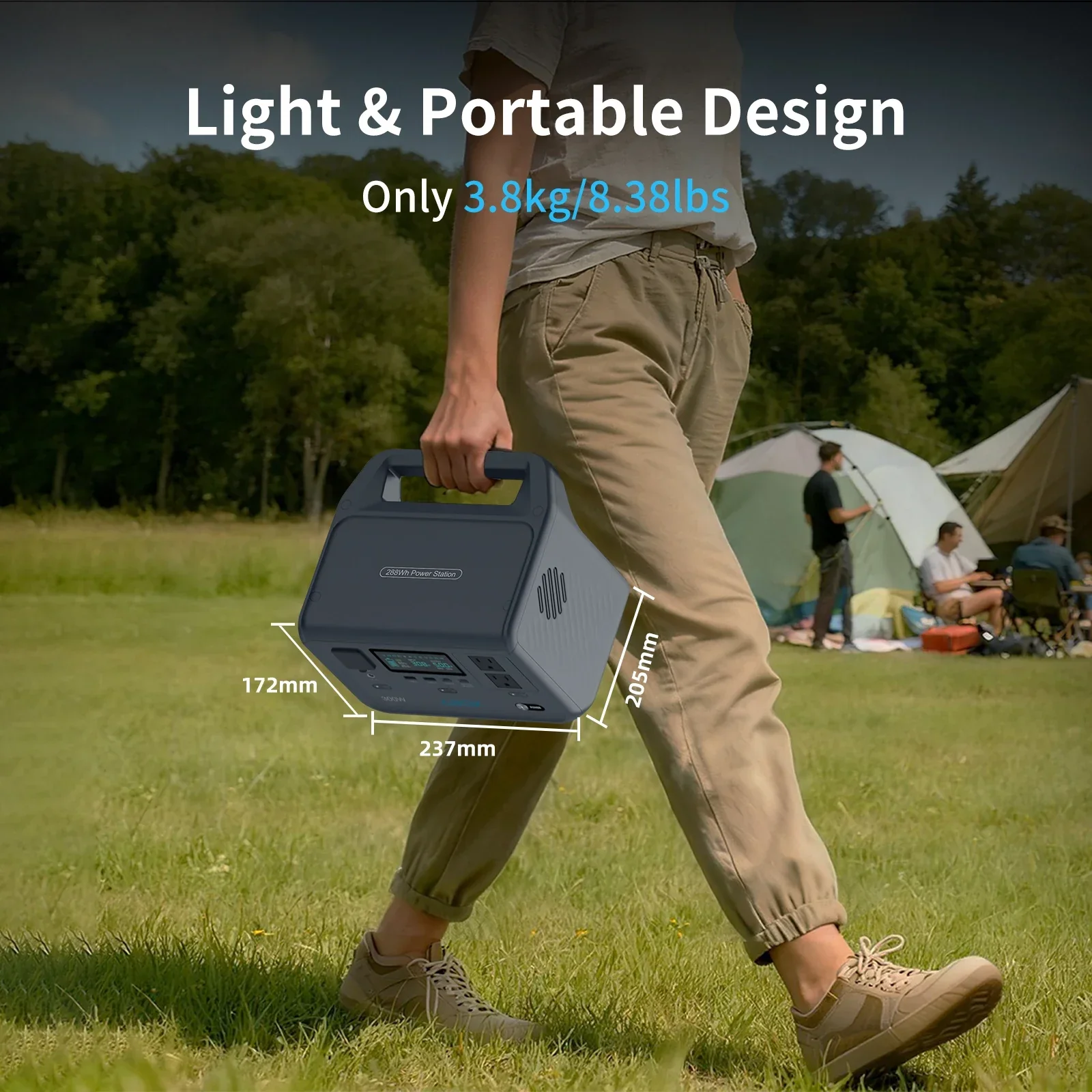 600W Peak Portable Power Station 2x300W AC LiFePO4 Fast Charge for Camping & Travel - Image 6