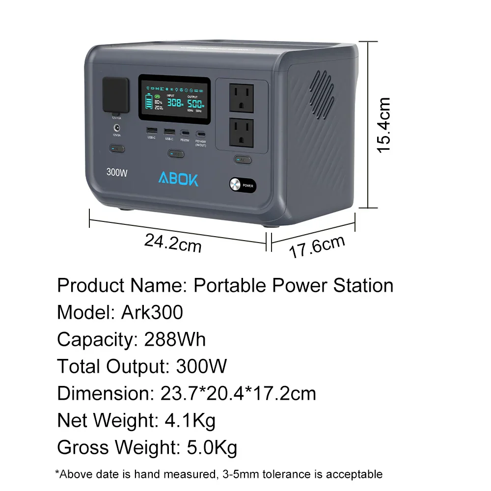 600W Peak Portable Power Station 2x300W AC LiFePO4 Fast Charge for Camping & Travel - Image 8