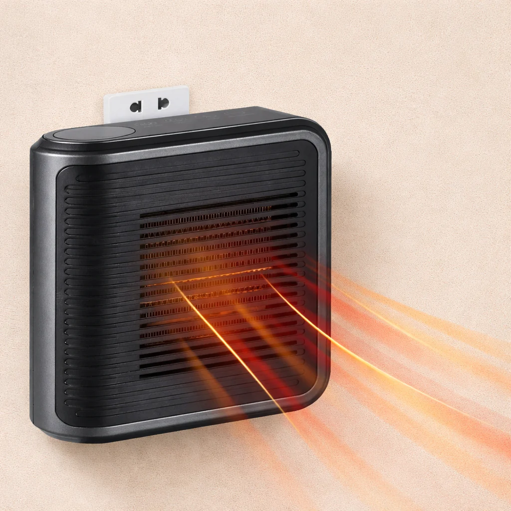 600W Plug In Wall Heater PTC Ceramic Bathroom Bedroom Mini Electric Room Heater - Image 5