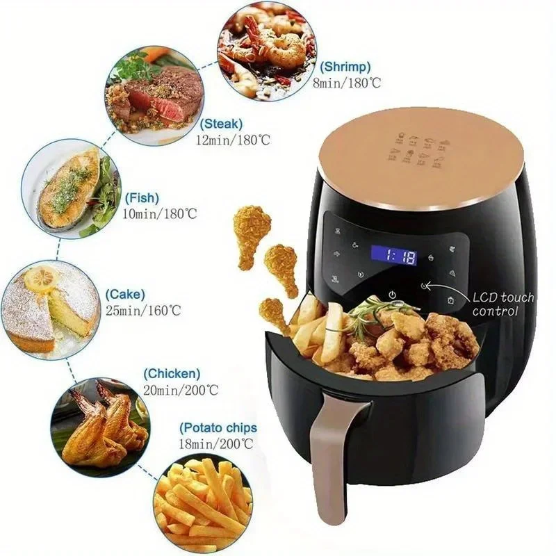 6L Digital Air Fryer Large Capacity Touch Control Non Stick Energy Saving - Image 3