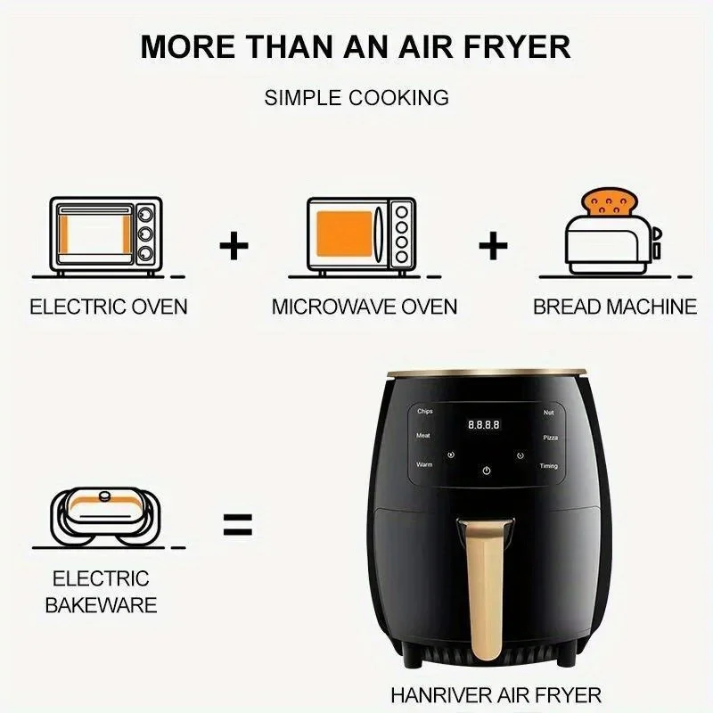 6L Digital Air Fryer Large Capacity Touch Control Non Stick Energy Saving - Image 5