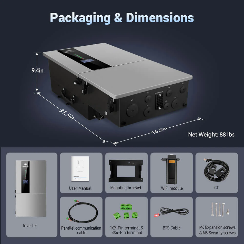 7.6KW Hybrid Inverter 48V Split Phase SGN7.6K1HB-48 - Image 6