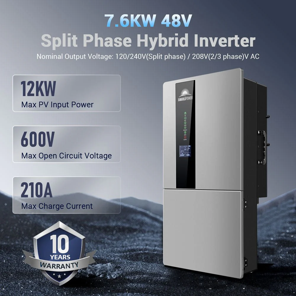 7.6KW Hybrid Inverter 48V Split Phase SGN7.6K1HB-48 - Image 7