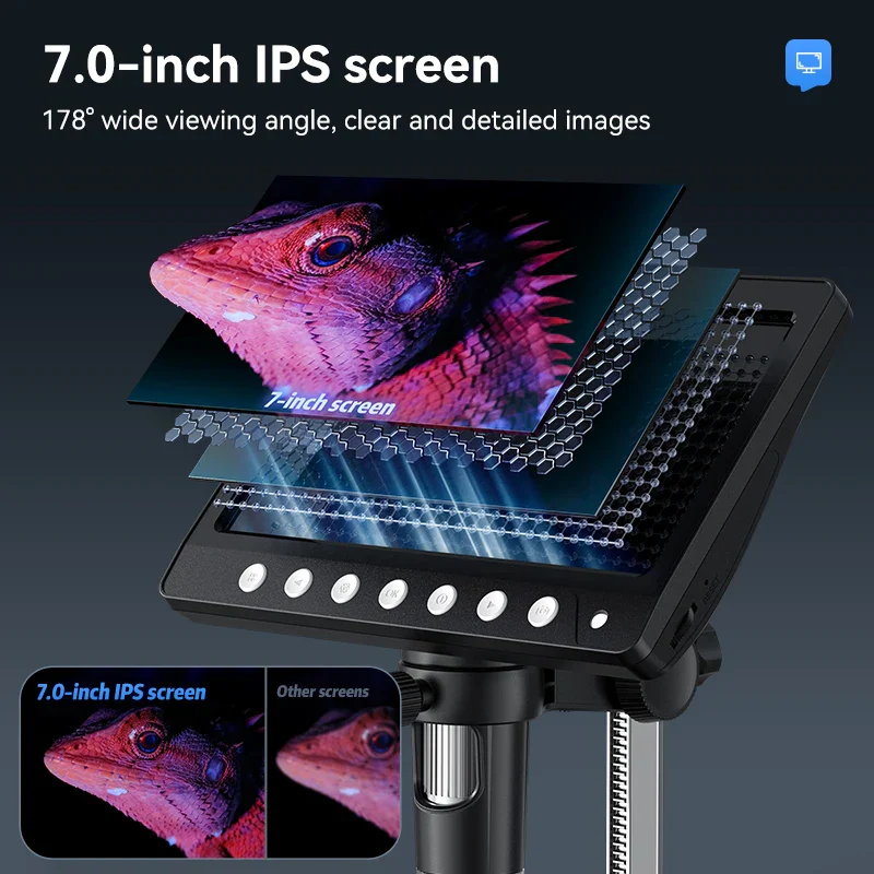 7 Inch IPS Digital Microscope 1200X HD USB Soldering Repair Camera - Image 2
