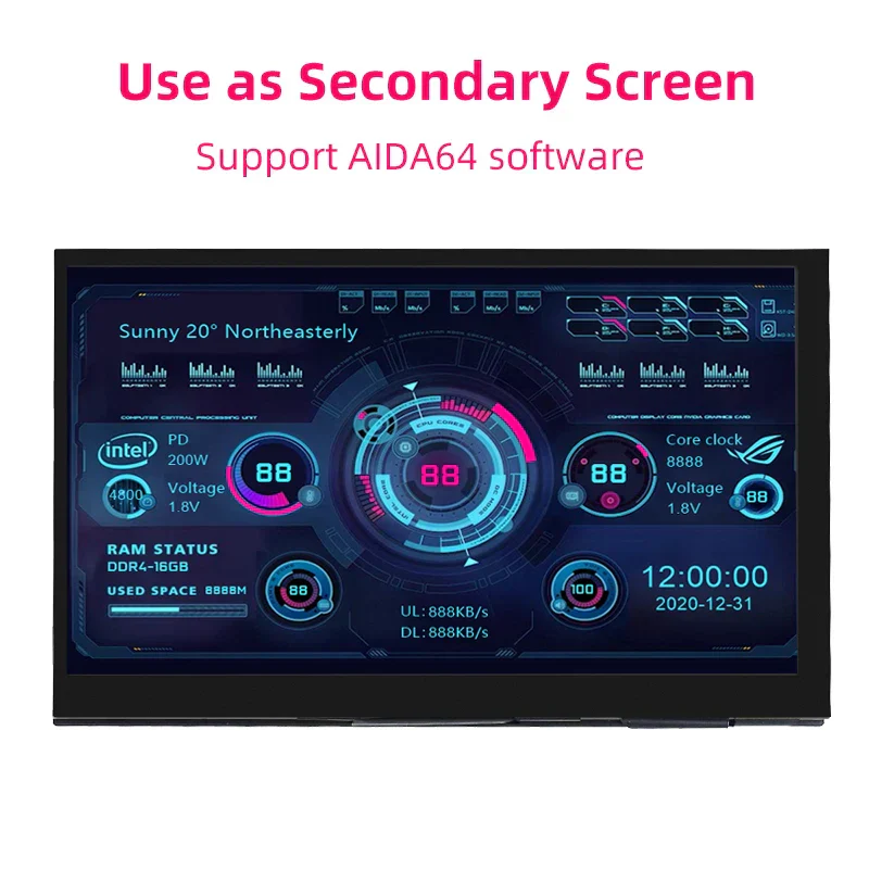 7" Portable Touch Screen Monitor IPS LCD 1024x600 for Raspberry Pi PC Laptop - Image 5