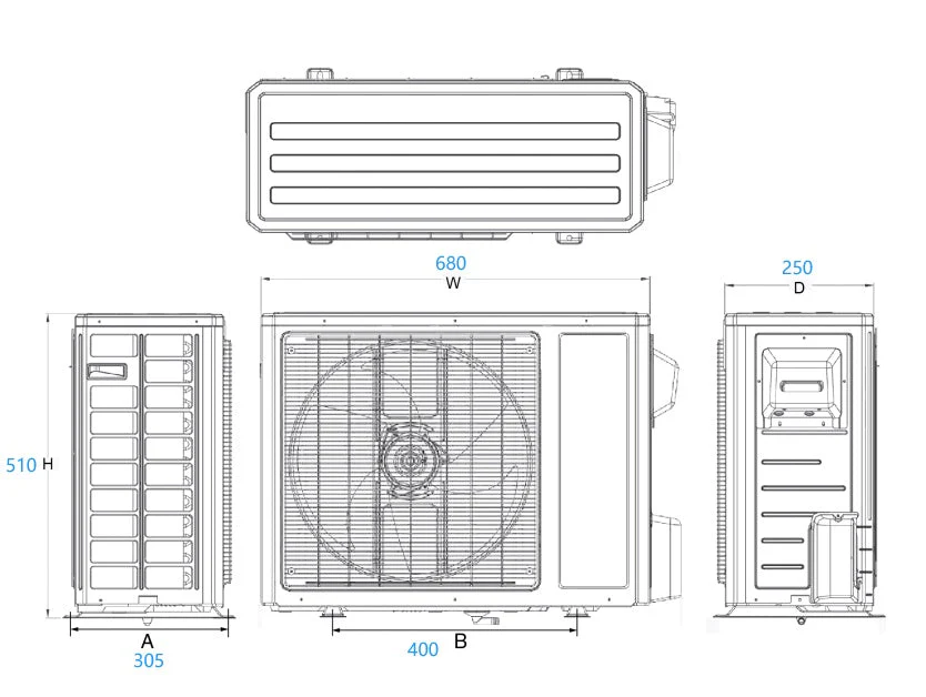 7000 BTU/h Compact Pure DC Mini Split Heat Pump w/ bracket - Image 9
