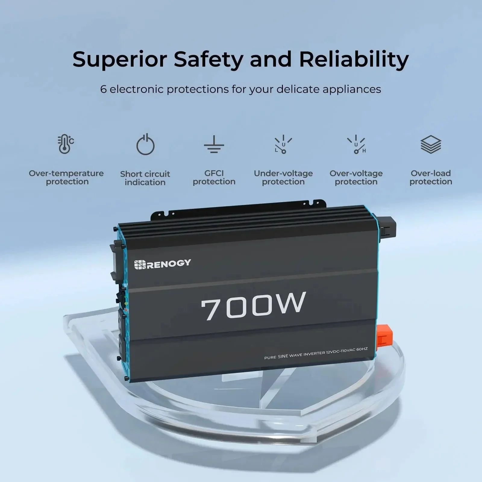 700W 12V Pure Sine Wave Inverter - Image 8