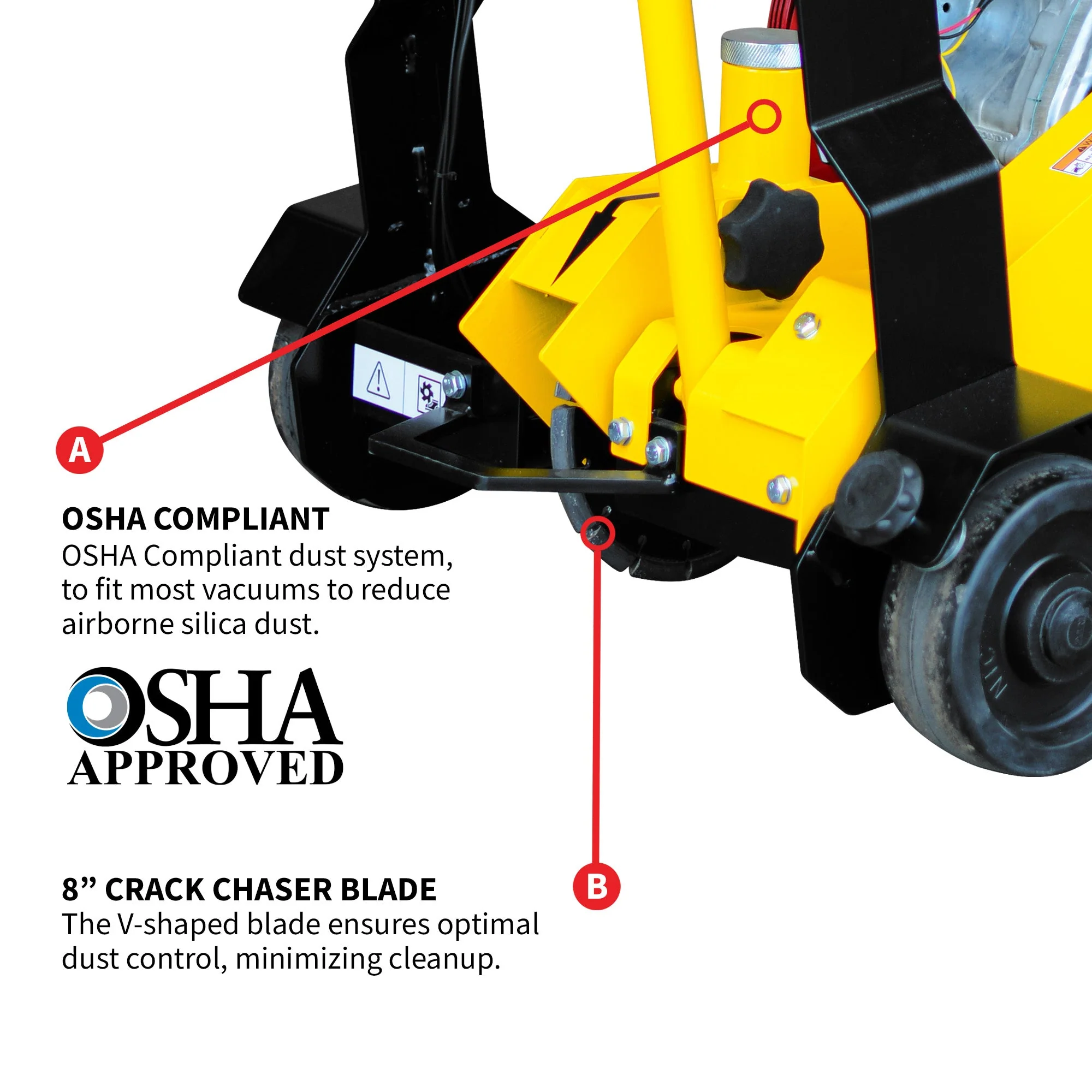 8" Crack Chaser Concrete Repair Saw with 13 HP Honda GX390 Engine - Image 5