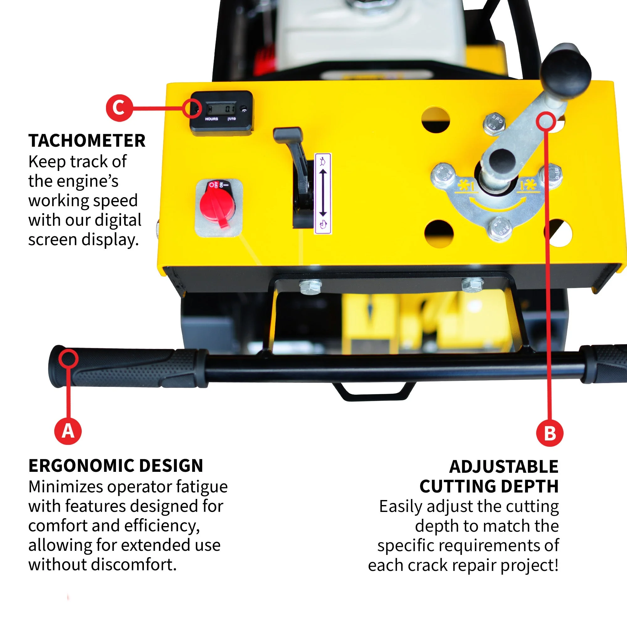 8" Crack Chaser Concrete Repair Saw with 13 HP Honda GX390 Engine - Image 6
