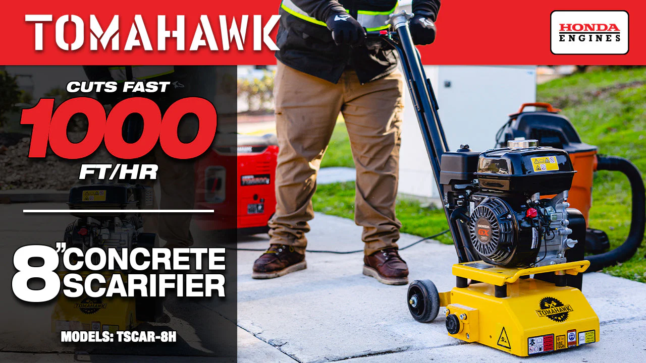 8” Gas Concrete Scarifier Planer Grinder with 5.5 HP Honda Engine Blade Bundle - Image 3