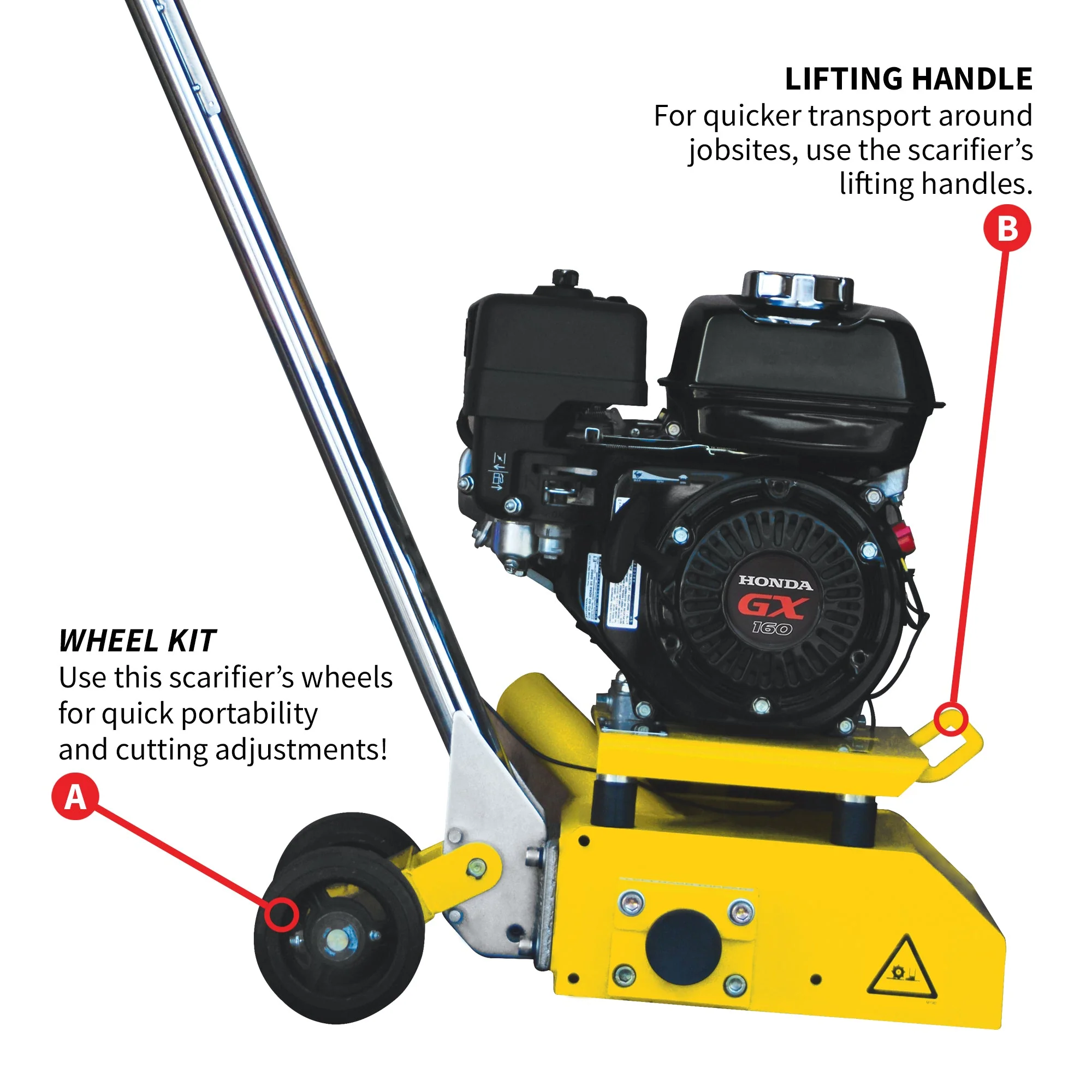 8” Gas Concrete Scarifier Planer Grinder with 5.5 HP Honda Engine & Drum - Image 12