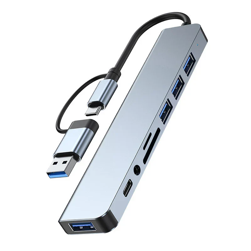 8 in 2 USB C Hub Docking Station Audio Jack SD Card Reader for Laptop - Image 6