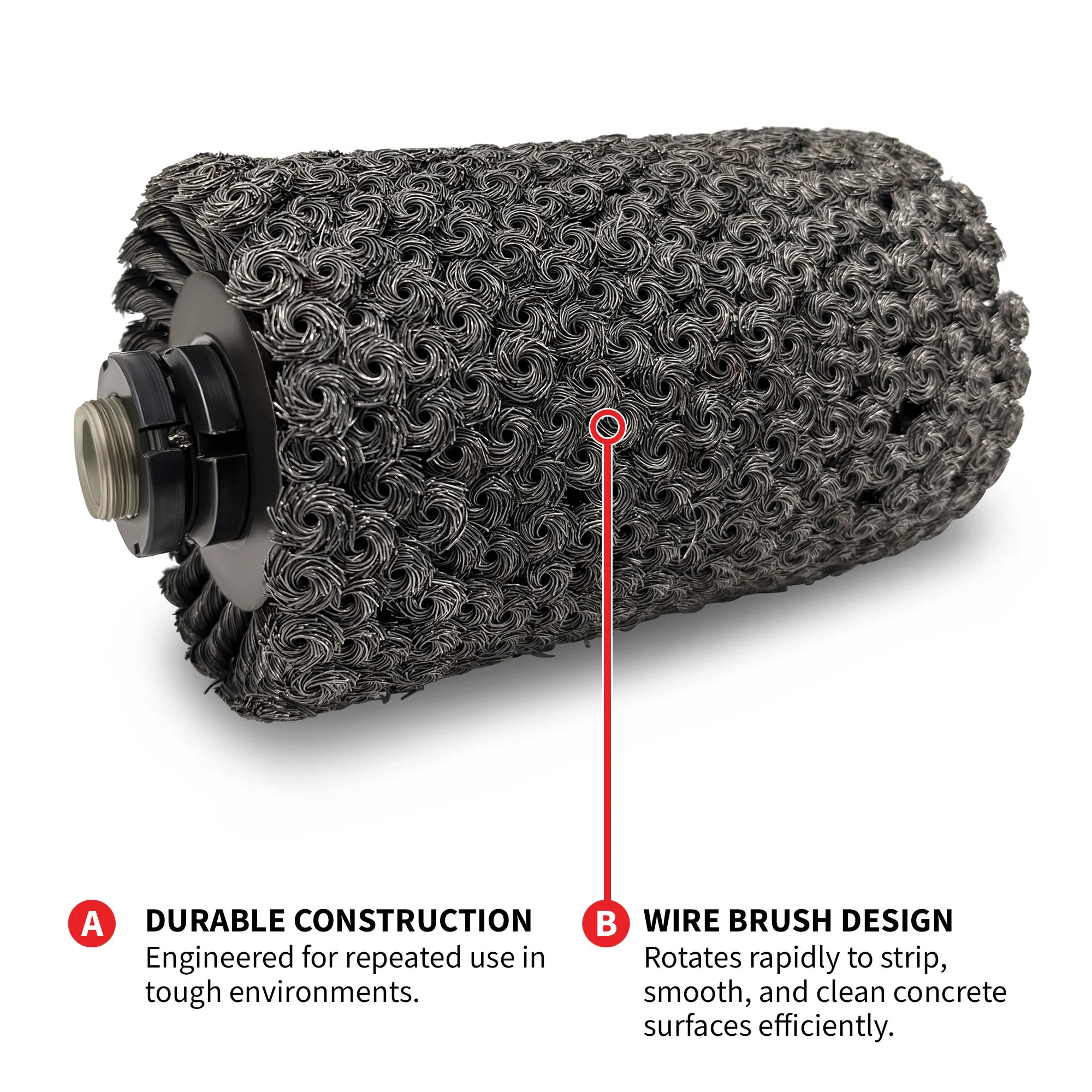 8-Inch Steel Wire Brush Drum Scarifier Attachment - Image 5