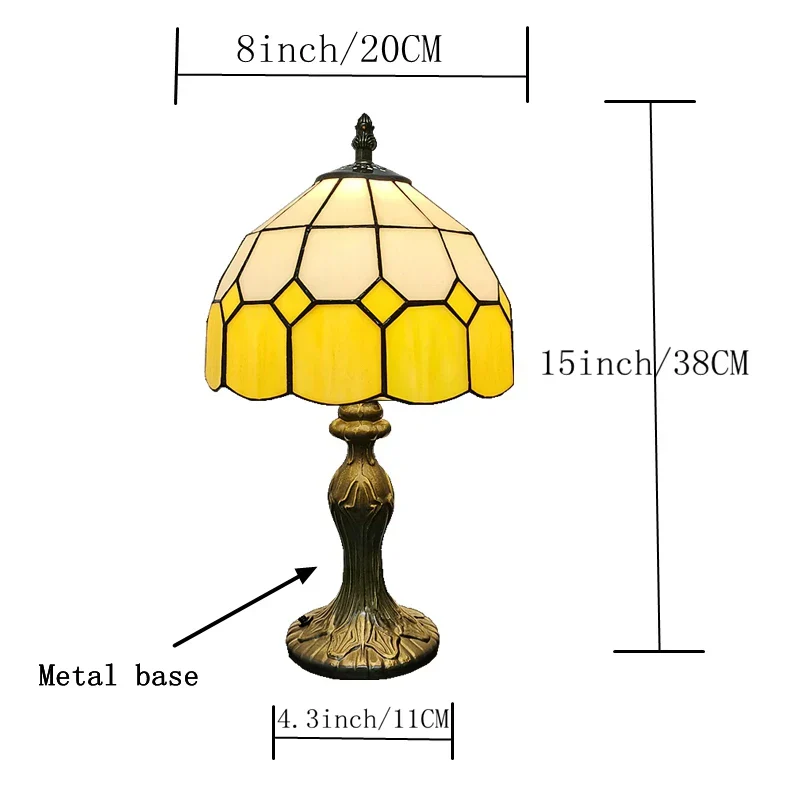 8" Nordic Plaid Table Lamp Modern Bedside Desk Light Green Purple Yellow Girls - Image 3