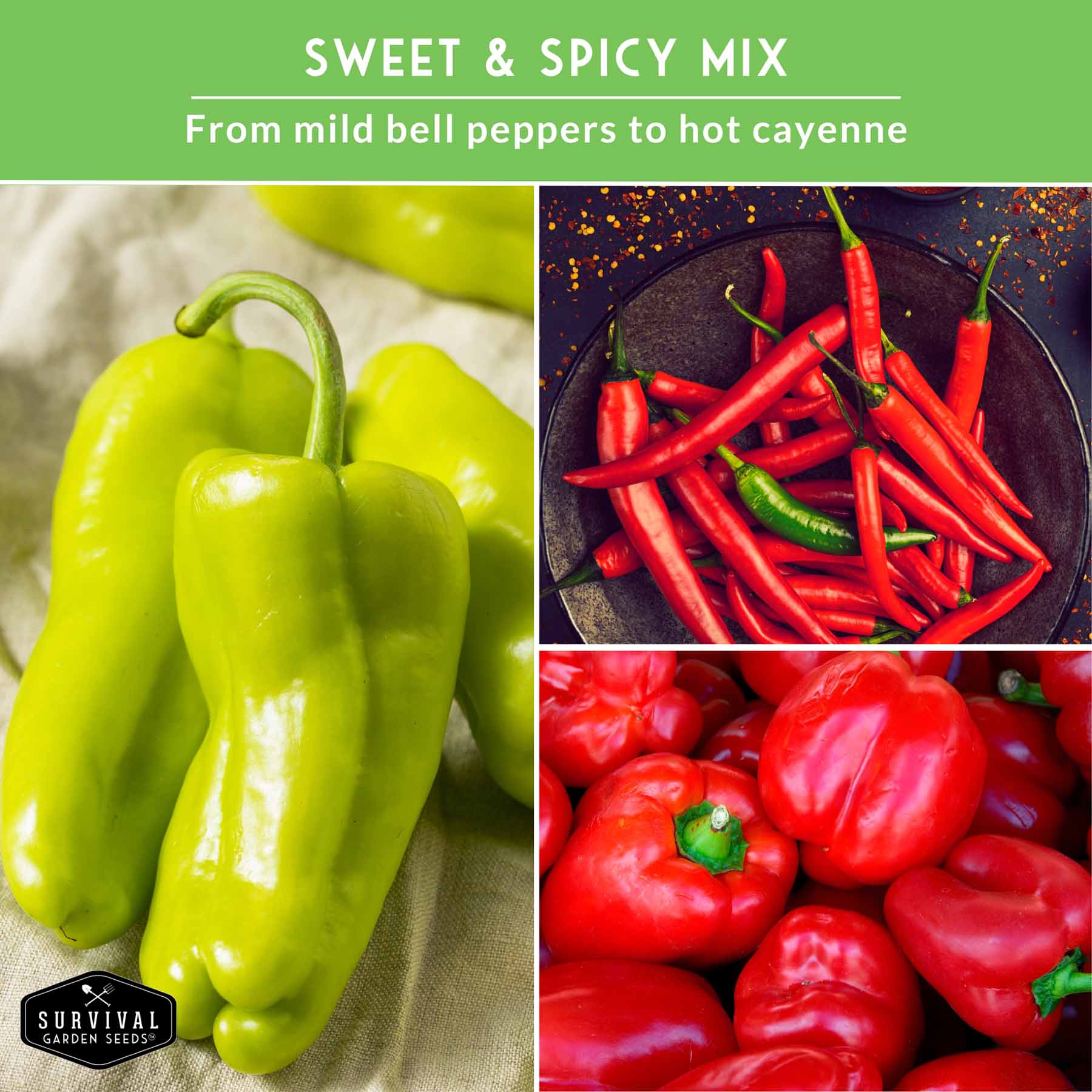 Eight Pepper Seed Collection – Heirloom Non-GMO Sweet & Hot Pepper Varieties for Home Gardening and Food Preservation - Image 5