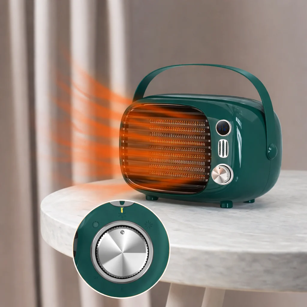 800W/500W Space Heater Quiet Ceramic Desk Heater with Temp Control for Home