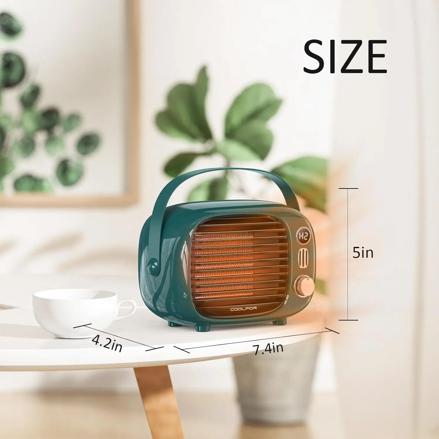 800W/500W Space Heater Quiet Ceramic Desk Heater with Temp Control for Home - Image 6
