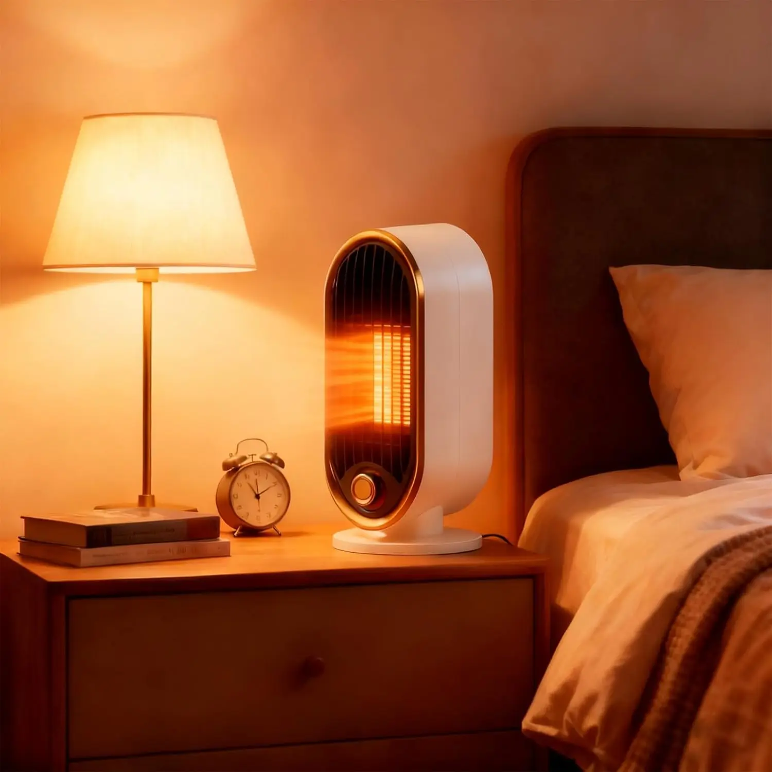 800W Portable Space Heater Fast Heating with Thermostat Tip-Over Protection - Image 3