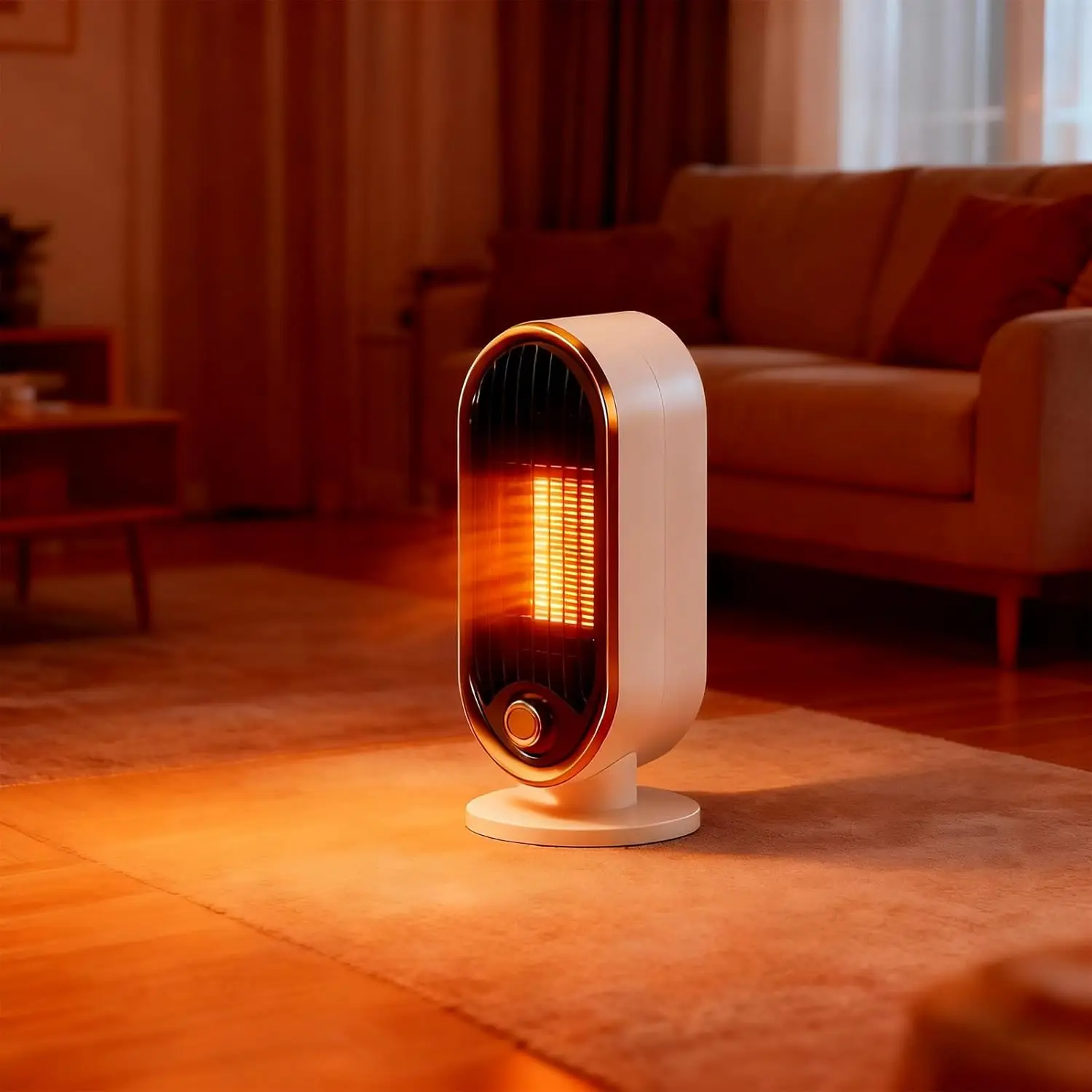800W Portable Space Heater Fast Heating with Thermostat Tip-Over Protection - Image 5